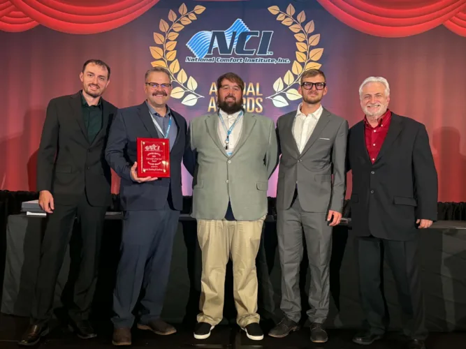 Honest Heating and Cooling recognized as small contractor of the year by NCI